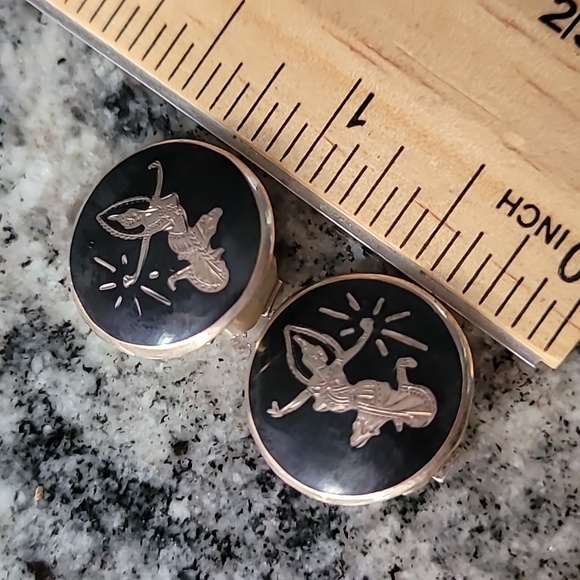 SIAM Sterling Clip-on Earrings Vintage - Picture 3 of 12